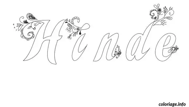 Coloriage Hinde - Prénom à imprimer