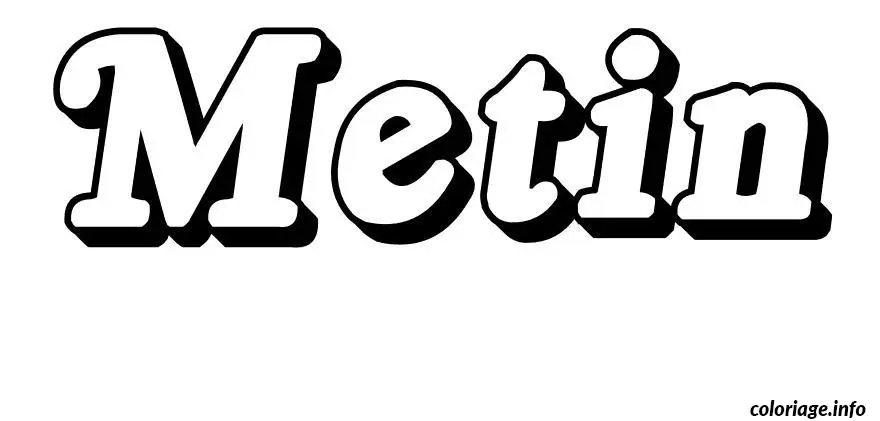 Coloriage Metin - Prénom à imprimer