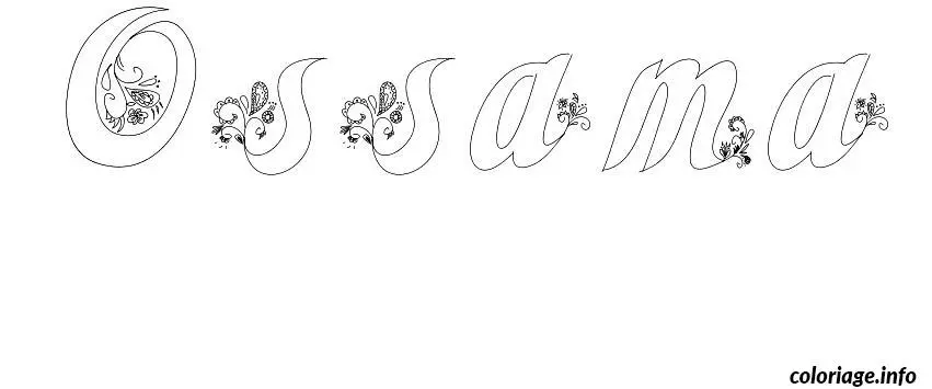 Coloriage Ossama - Prénom à imprimer