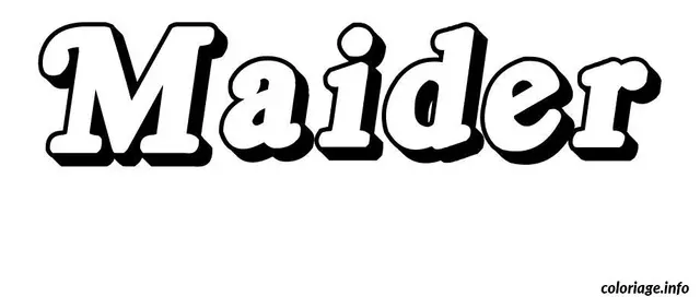Coloriage Maider - Prénom à imprimer