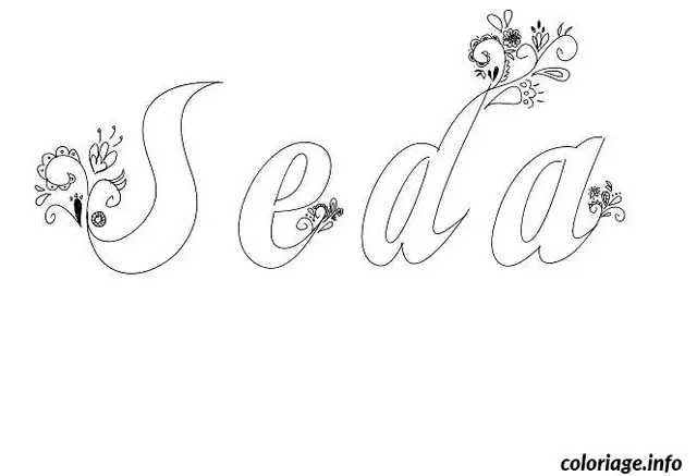 Coloriage Seda - Prénom à imprimer