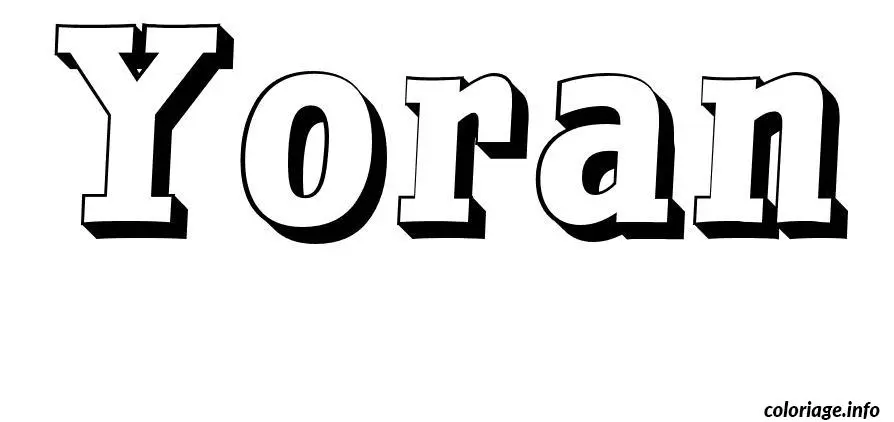 Coloriage Yoran - Prénom à imprimer