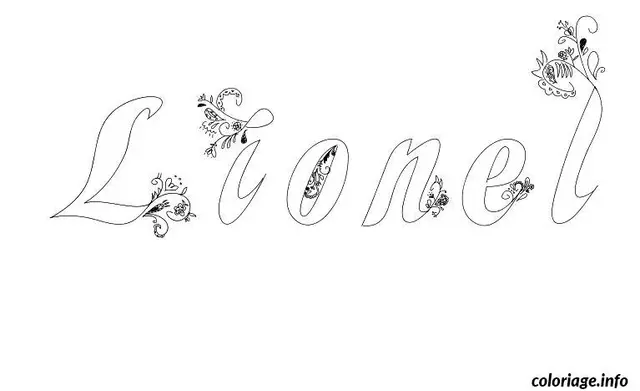 Coloriage Lionel - Prénom à imprimer
