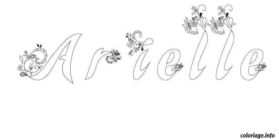 Coloriage Arielle - Prénom à imprimer