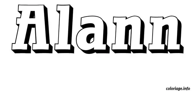 Coloriage Alann - Prénom à imprimer