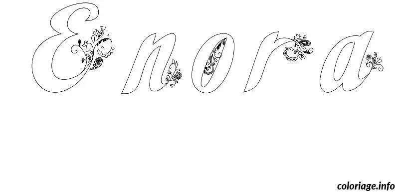 Coloriage Enora - Prénom à imprimer