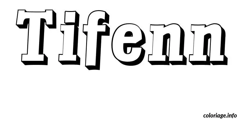 Coloriage Tifenn - Prénom à imprimer