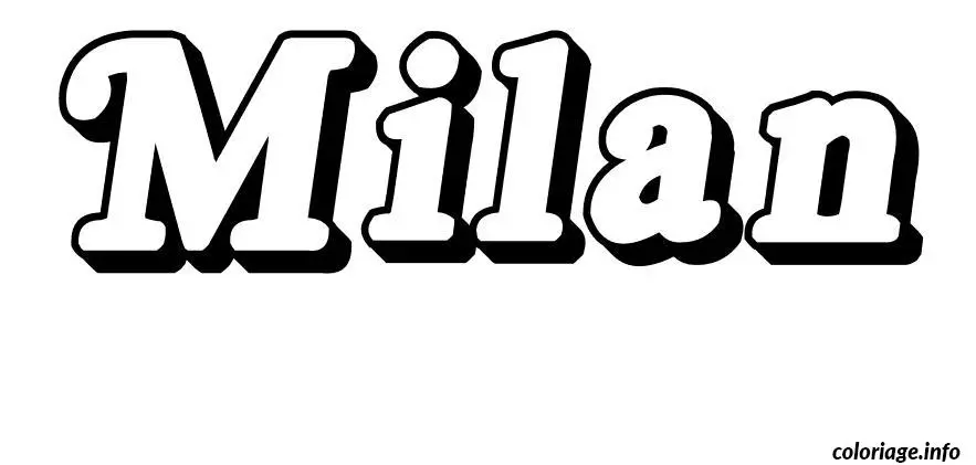 Coloriage Milan - Prénom à imprimer