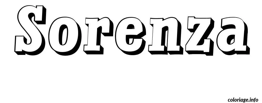 Coloriage Sorenza - Prénom à imprimer