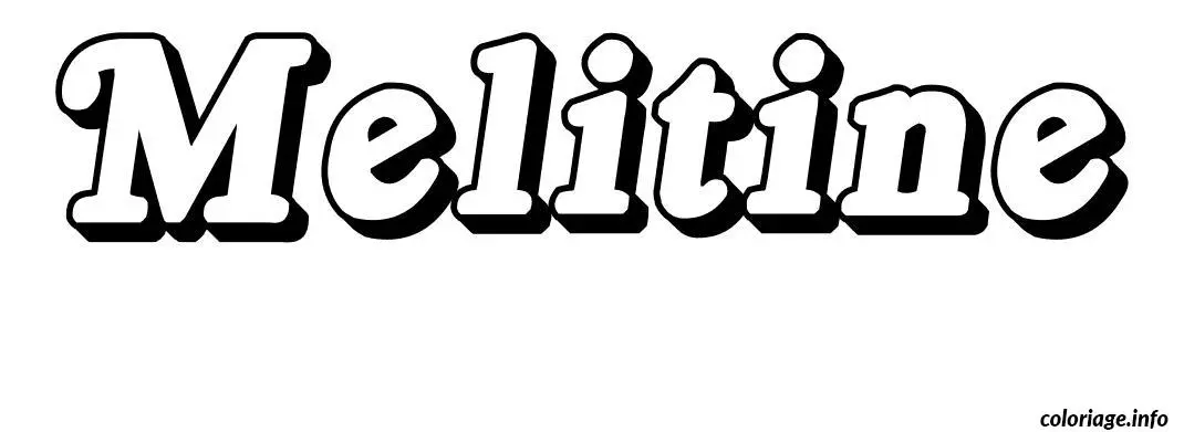 Melitine Name Coloring Page coloring page to print