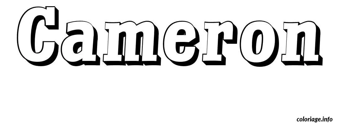 Coloriage Cameron - Prénom à imprimer