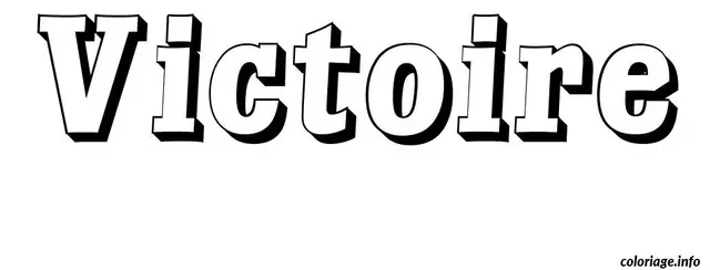 Coloriage Victoire - Prénom à imprimer