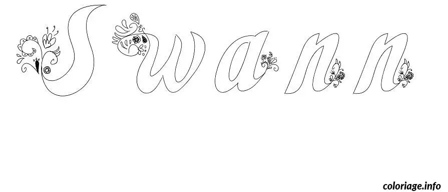 Coloriage Swann - Prénom à imprimer