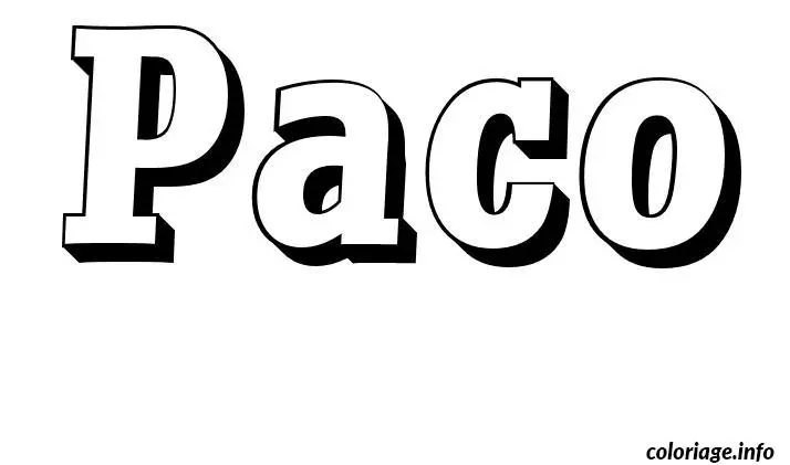 Paco coloring page to print
