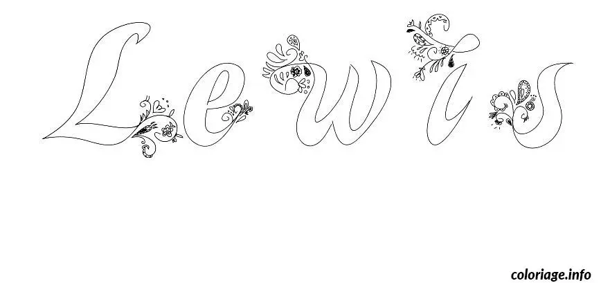 Coloriage Lewis - Prénom à imprimer