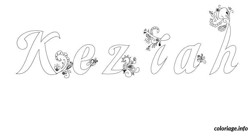 Coloriage Keziah - Prénom à imprimer