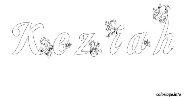 Coloriage Keziah - Prénom à imprimer