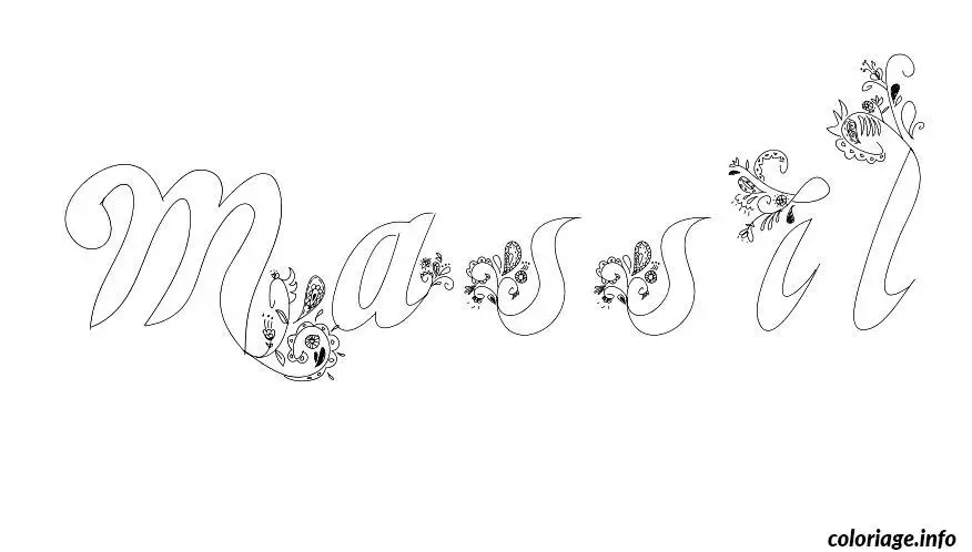 Coloriage Massil - Prénom à imprimer