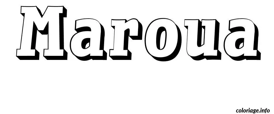 Coloriage Maroua - Prénom à imprimer