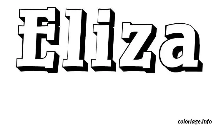 Coloriage Eliza - Prénom à imprimer