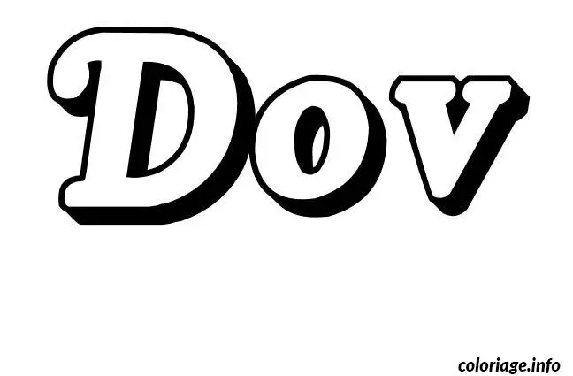 Coloriage Dov - Prénom à imprimer