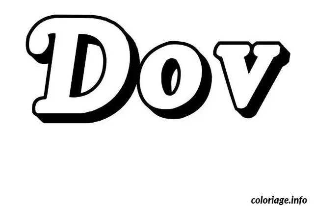 Coloriage Dov - Prénom à imprimer