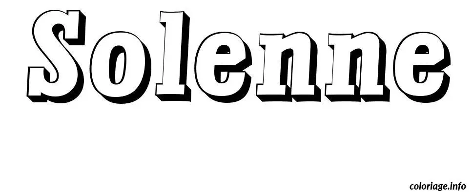 Coloriage Solenne - Prénom à imprimer