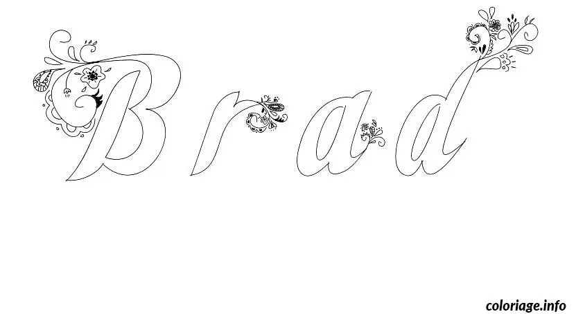 Coloriage Brad - Prénom à imprimer