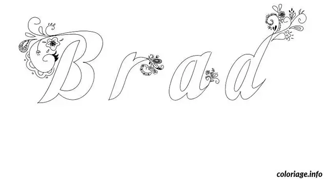 Coloriage Brad - Prénom à imprimer