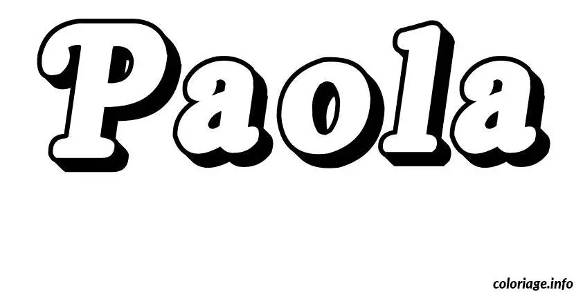 Coloriage Paola - Prénom à imprimer