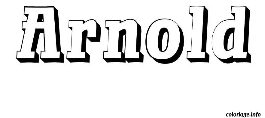 Coloriage Arnold - Prénom à imprimer