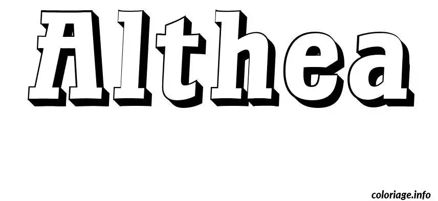 Coloriage Althea - Prénom à imprimer