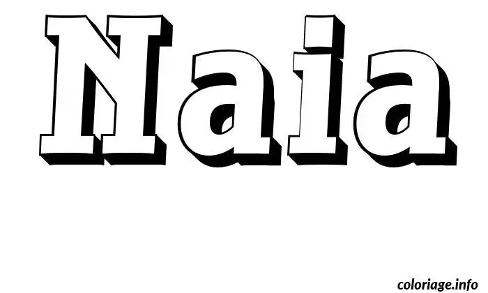 Coloriage Naia - Prénom à imprimer