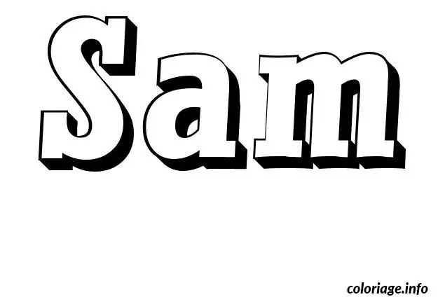 Sam coloring page to print