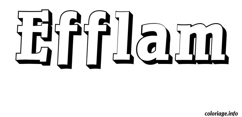 Efflam Name Coloring Page coloring page to print