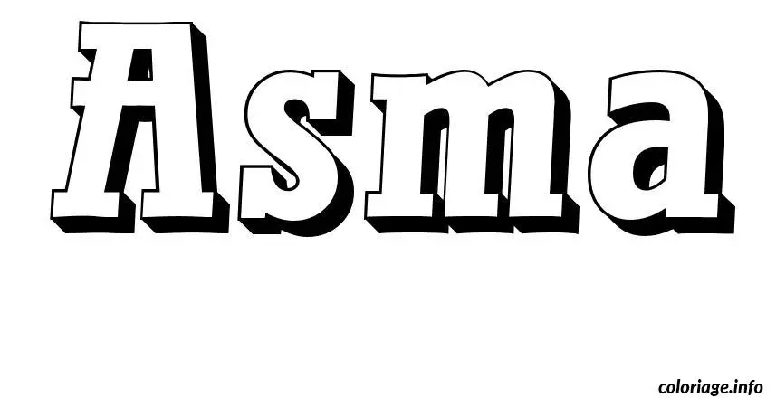 Coloriage Asma - Prénom à imprimer
