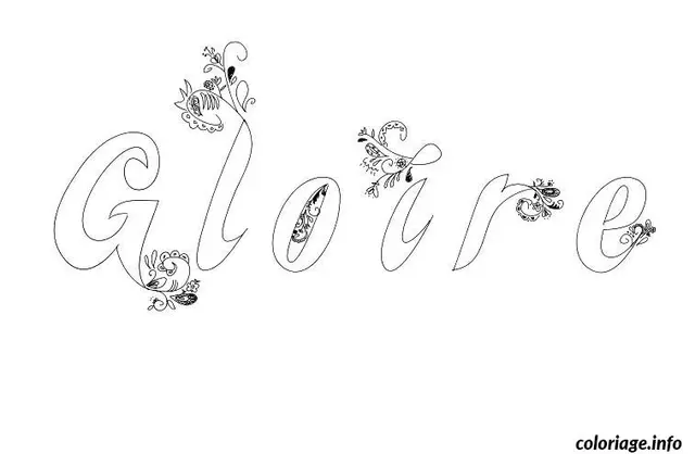 Coloriage Gloire - Prénom à imprimer