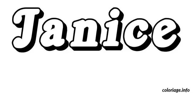 Coloriage Janice - Prénom à imprimer