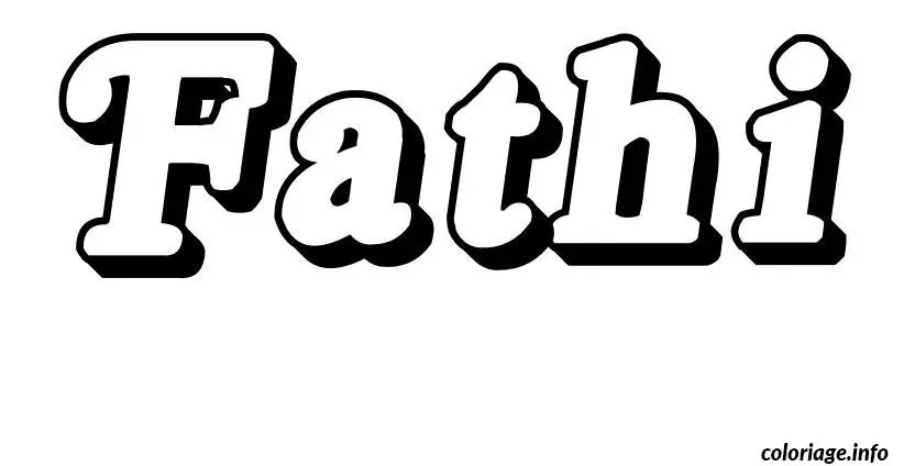 Coloriage Fathi - Prénom à imprimer