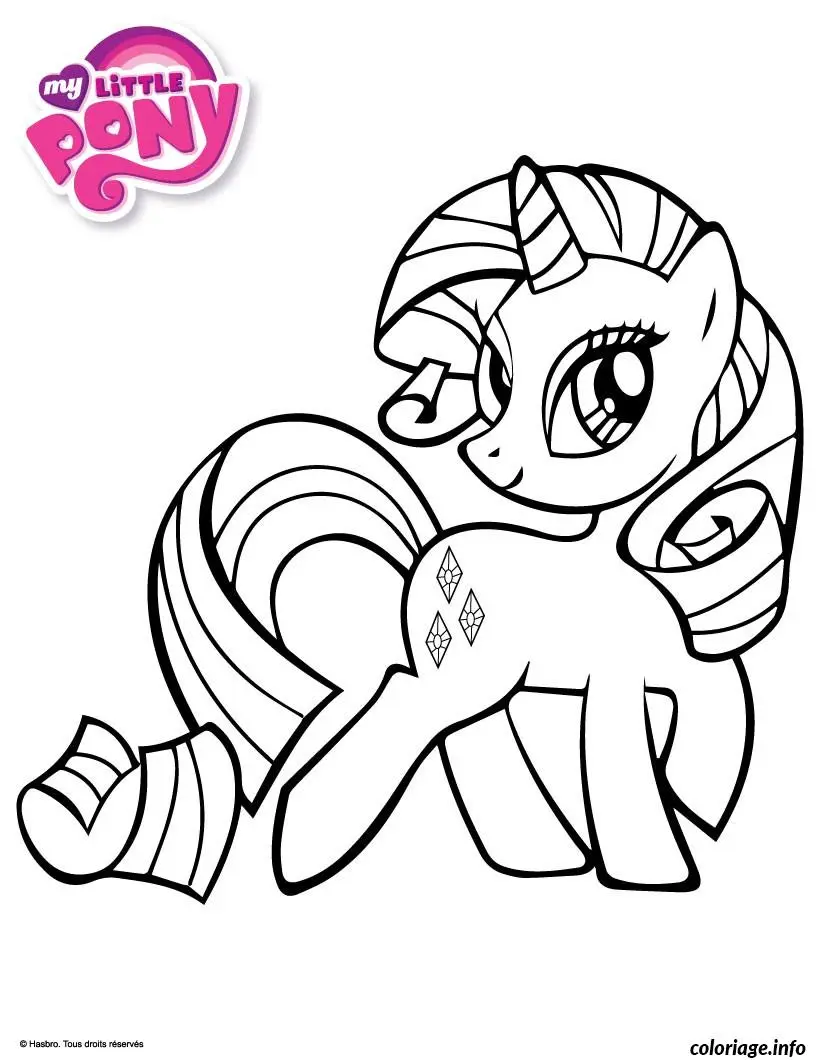 Coloriage Adorable Ponette My Little Poney Féerique - Poney à imprimer