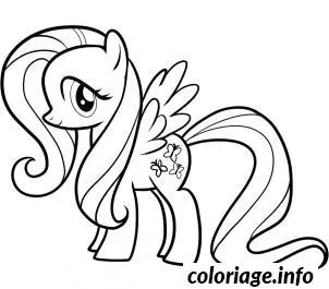 Coloriage Poney à crinière fleurie My Little Pony - Poney à imprimer