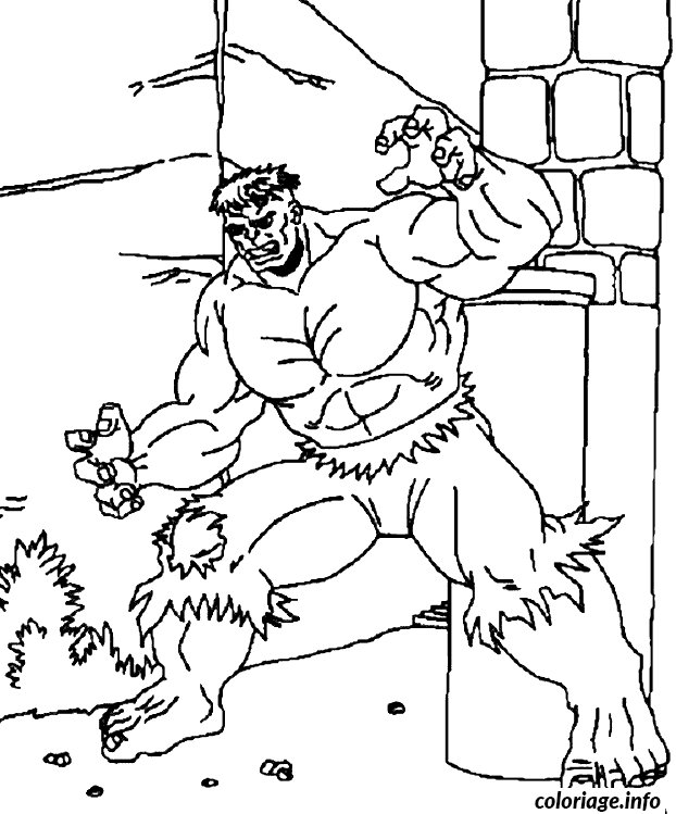 Coloriage Hulk est en colère - Hulk à imprimer
