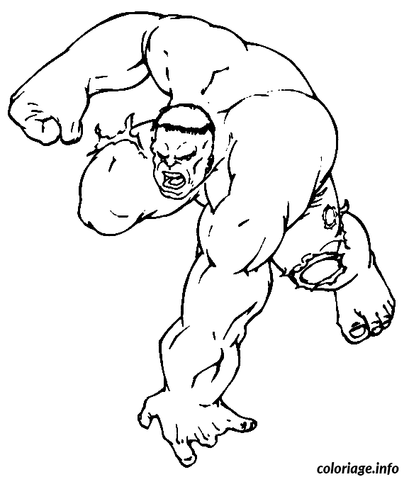 Coloriage Hulk est prêt a courir - Hulk à imprimer