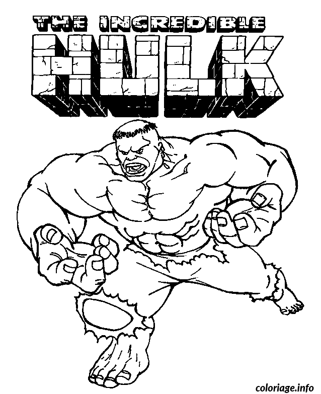 Coloriage L'incroyable hulk - Hulk à imprimer