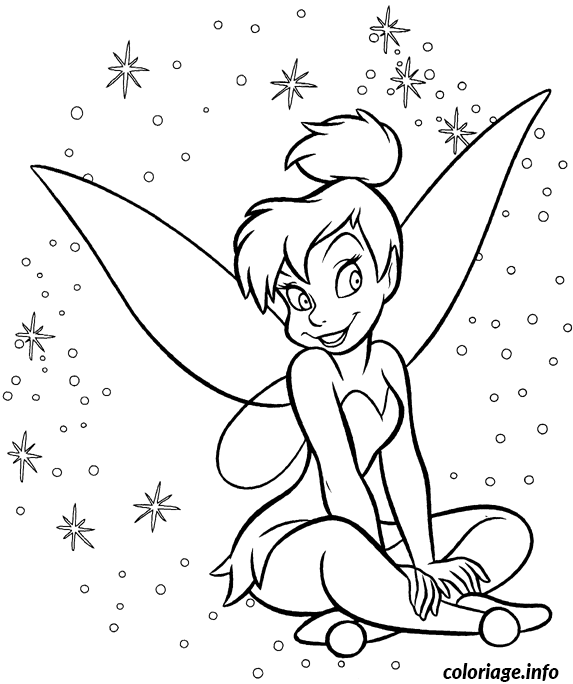 Coloriage Dessin de fée clochette - Dessin à imprimer