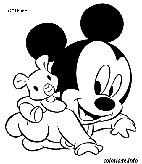 Coloriage Dessin disney bébé mickey - Disney bébé à imprimer
