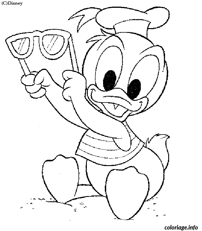 Coloriage Dessin disney bébé donald - Disney bébé à imprimer