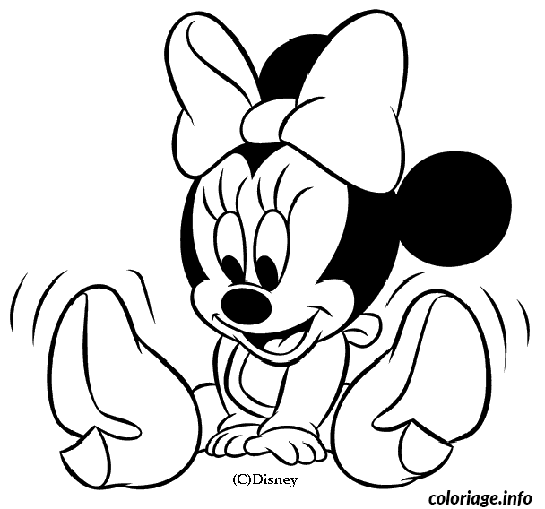 Coloriage Dessin disney bébé minie - Disney bébé à imprimer