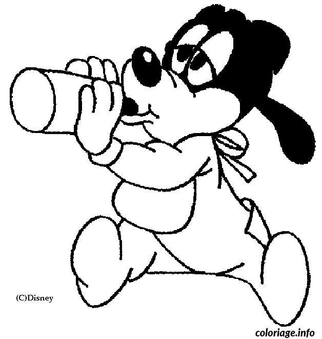 Coloriage Dessin disney bébé dingo goofy - Disney bébé à imprimer