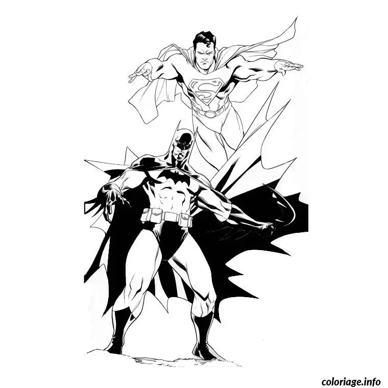 Coloriage Superman batman - Superman à imprimer